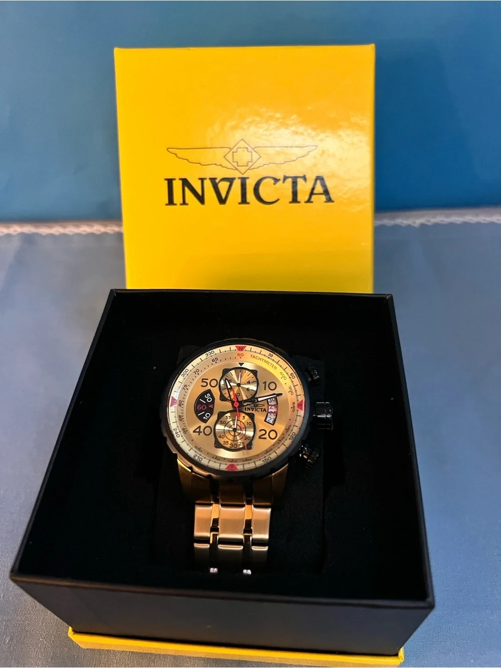 Invicta Gold-Tone Stainless Steel Chronograph Watch, Model 17205